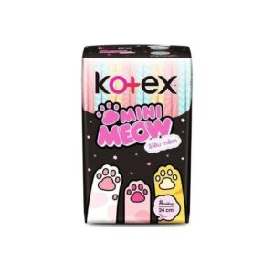 Băng Vệ Sinh Kotex Siêu Mềm Cánh 24Cm Mini Meow 8 Miếng