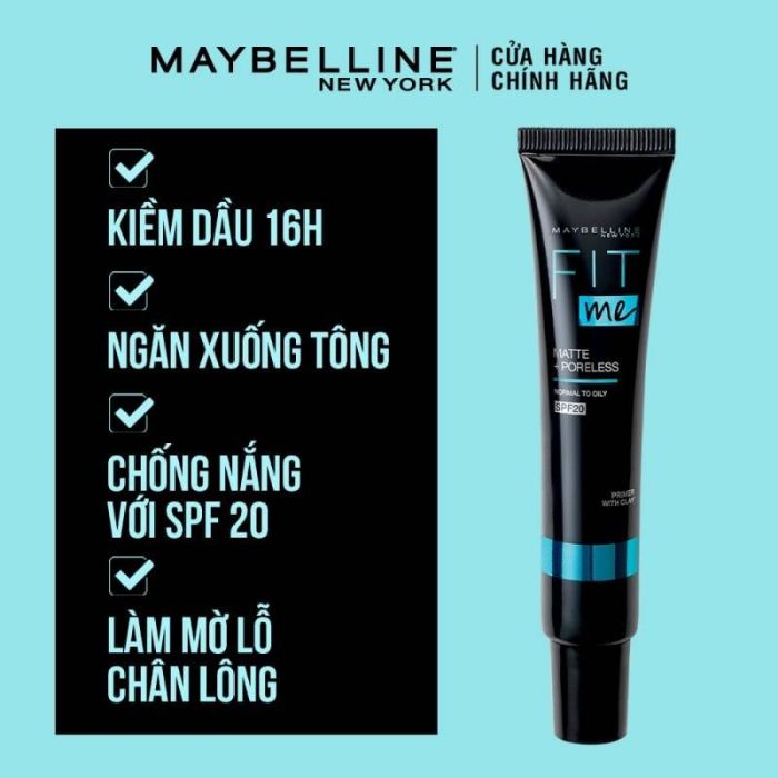Kem Lót Maybelline Kiềm Dầu Ngăn Xuống Tông SPF 20 30ml - Ảnh 3