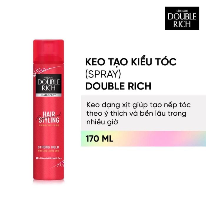 Xịt Tạo Kiểu Tóc Double Rich Giữ Tóc Cố Định 170ml - Ảnh 2