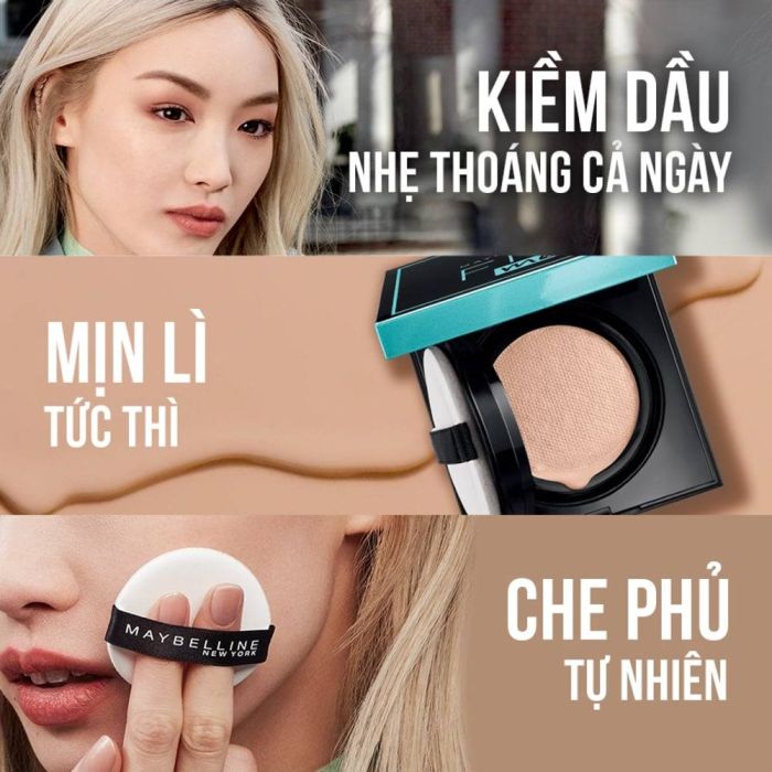 Phấn Nước Maybelline Mịn Nhẹ Kiềm Dầu 128 Warm Nude 14g - Ảnh 2