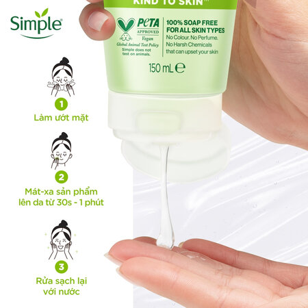 Sữa Rửa Mặt Simple2 Giúp Da Sạch Thoáng 150ml - Ảnh 3